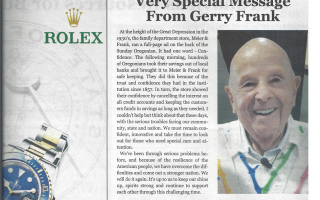 Smart Words About Tough Times From An Even Smarter Man, My Friend Gerry Frank