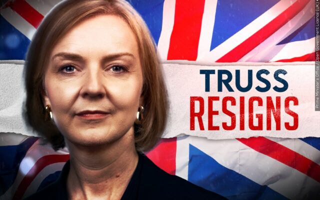 Liz Truss resigns as the Prime Minister of the United Kingdom
